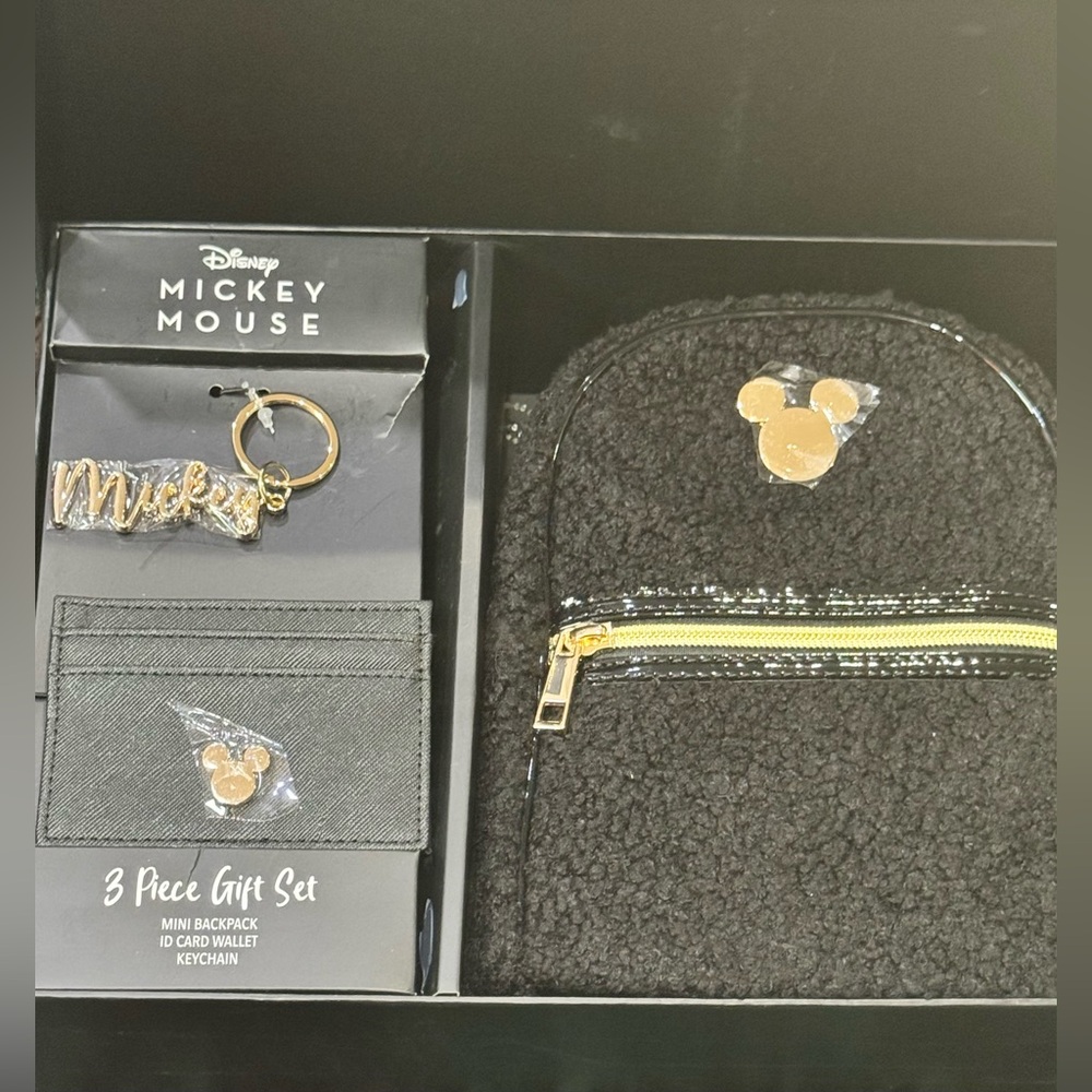 NWT Bioworld Disney Black and Gold Mickey Mouse 3 piece Gift Set